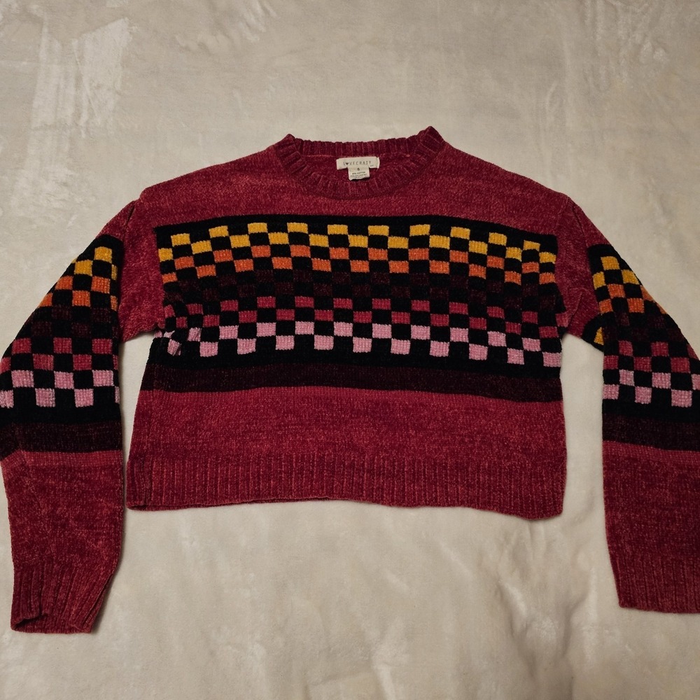 Love Craiy Chopped Checkerboard Chenille Knit
